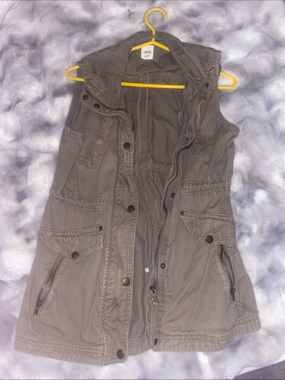 a new day Olive Utility Vest Jacket with Hood